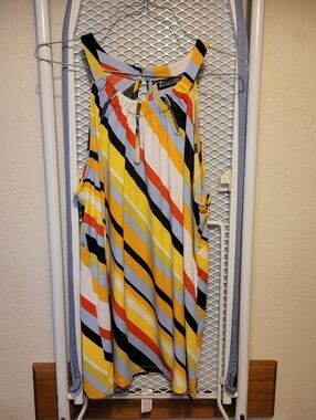 7th Avenue Design Studio Zenera Yellow Striped Halter Camisole